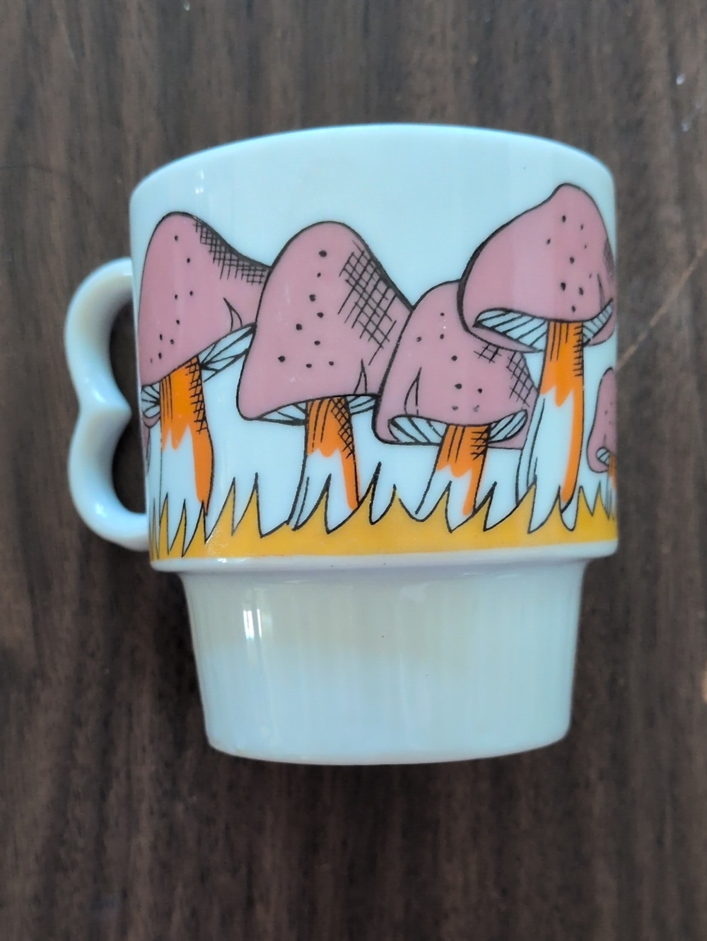 Vintage Pink Mushroom Cup